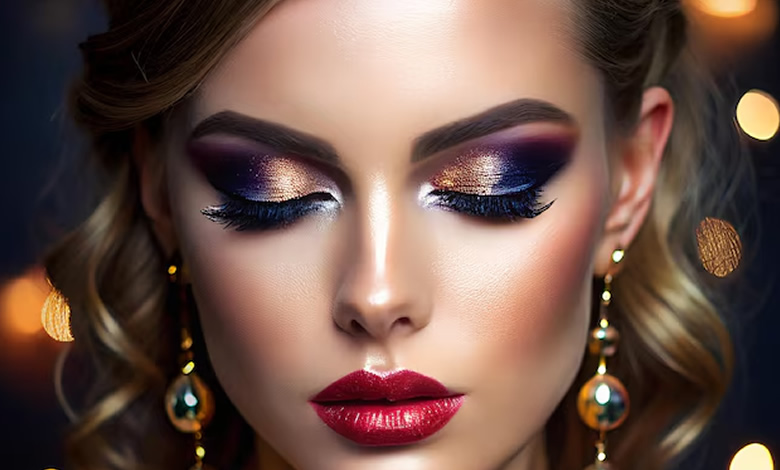 lady in night time makeup