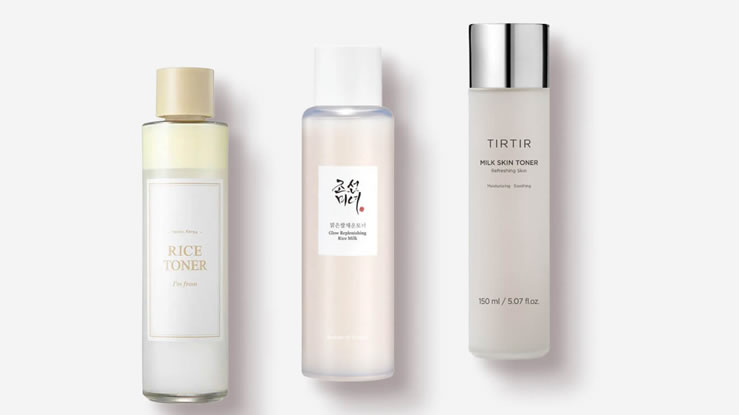 regular toner and a milky toner